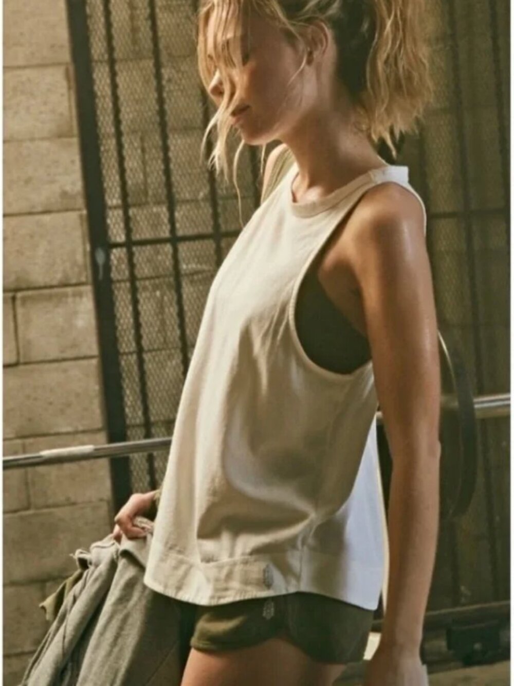 FP Movement Free People Racerback Dropped Armhole Tank White Sz. S